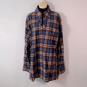 David Harrison A size medium/ large plaid flannel dickie turtleneck dress blue